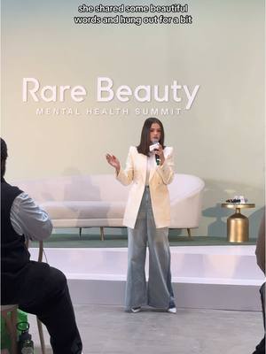 A post by @natalientheaguilars on TikTok caption: thank you for having us @Rare Beauty @Selena Gomez 🫶🏼 gotta have angie take lessons from mom on how to act ✨normal✨ 😂 #theaguilars #sister #joke