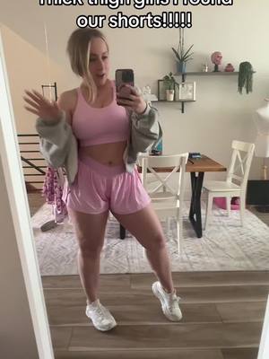 A post by @emilyesenn on TikTok caption: I love these so much!!! And for me to love a short is really hard haha #popflex #shorts #thickthighs #midsize #midsizefashion #Summer #spring #outfitinspo #OOTD 