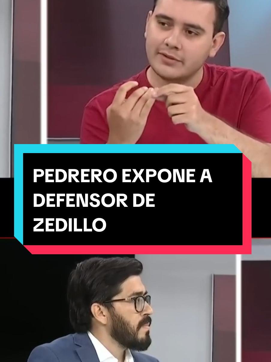 A post by @manuelpedrerooficial on TikTok caption: PEDRERO EXPONE A DEFENSOR DE ZEDILLO EN MILENIO | MANUEL PEDRERO