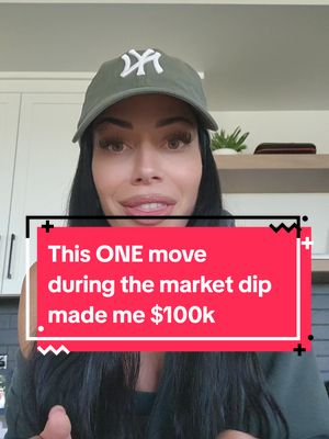A post by @nobudgetbabe on TikTok caption: ↓ The move that made me over $100K in one month Most people panicked when the market dropped. I didn’t. I used a strategy the rich have been using forever: Buy more when everyone else is scared. Because when prices are down, your money goes further. You get more shares for less—and that sets you up for higher returns long term. And yes, the market could dip again. That’s the short term—it's always unpredictable. But I’m not in this for short-term wins. I’m building long-term wealth. And because I bought when prices were low, my returns over time will be even stronger. This is how the rich play the game. And if you’re ready to stop playing scared and start playing smart—I break it all down in my free How to Get Rich in a Recession masterclass. Link’s in bio.
