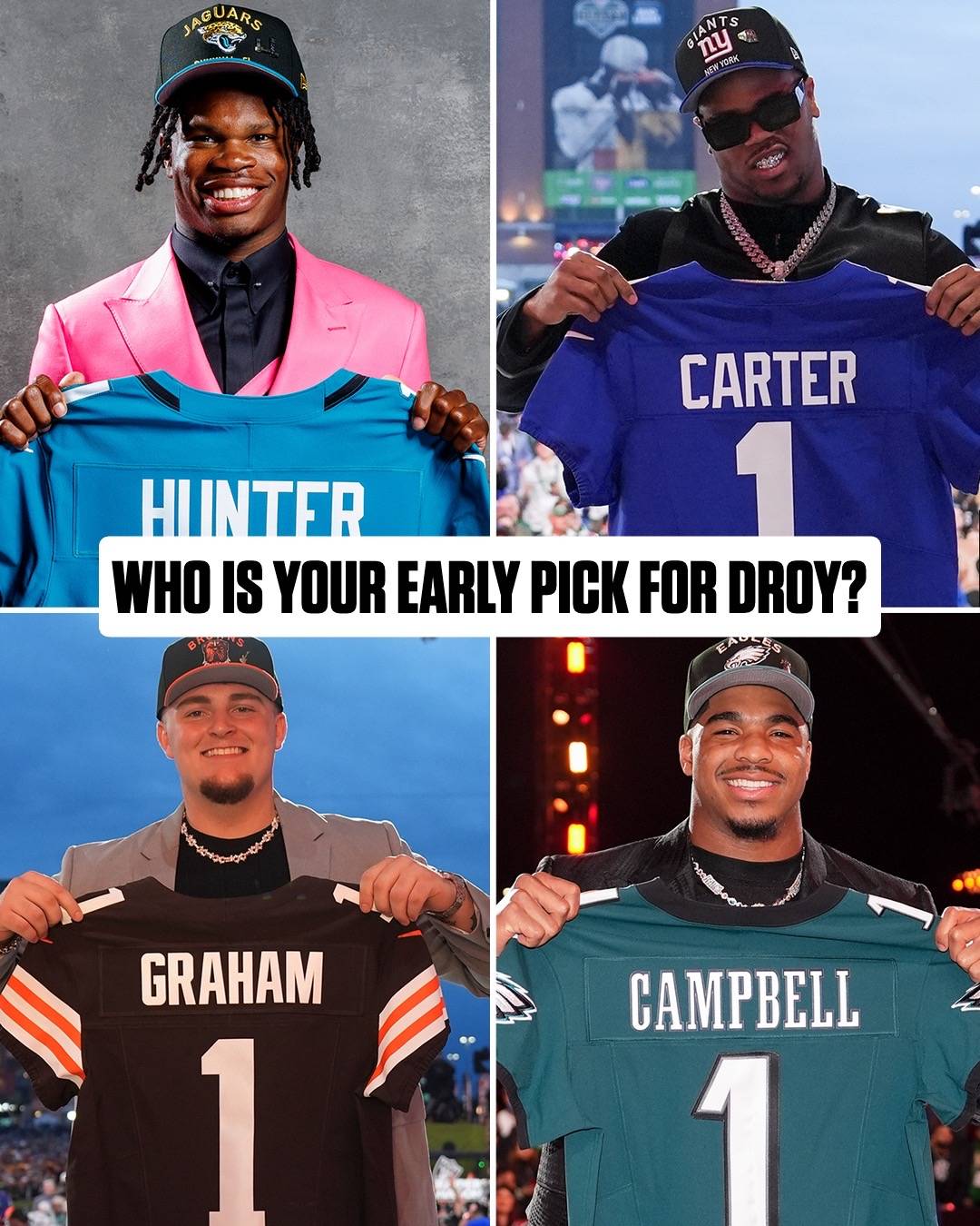 A post by @nfl on TikTok caption: plenty of intriguing candidates #nfldraft #nfl 