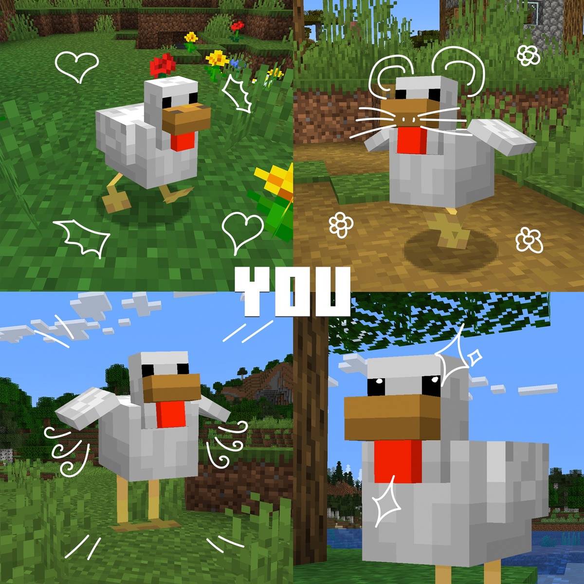 A post by @minecraft on TikTok caption: together forever 🐔🧟 #minecraft #minecraftmemes 