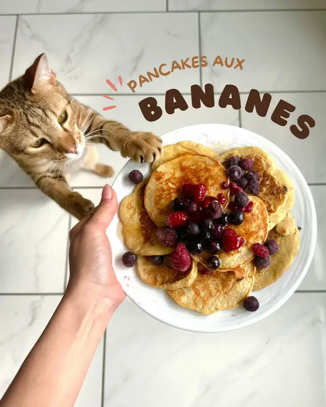 A post by @enya_jaime on TikTok caption: La MEILLEURE recette de pancakes aux bananes santé 😻  - 1 banane écrasée  - 2 oeufs - 1 c. à soupe de yogourt grec - cannelle au goût  - 1 c. à thé d’extrait de vanille - 2 c. à soupe de farine au choix (ou gruau broyé) - mélange le tout! - rajoute des fruits et ton syrop préféré et régale-toi! 💓 #recette #dejeuner #dejeunerrapide #dejeunersante #crepes #pancakes #pancakes #banane #cuisinefacile #dejeunerfacile 