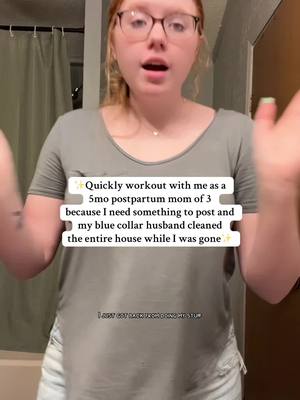 A post by @thebramleyfamily__main on TikTok caption: I’ll do my core another day😅#venomvoice #fyp #momsoftiktok #momof3boys #marriedat18 #sahmsoftiktok #5monthspostpartum #bluecollarhusband #workoutwithme #momswhoworkout 