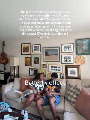 A post by @mattandkharli on TikTok caption: Except it’s not the butterfly effect, it’s Jesus. #mattandkharli #couplestiktok #husbandwife #cutecouple 