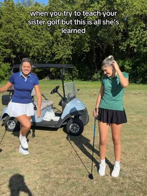A post by @gabbyygonz on TikTok caption: I couldn’t hold my laugh in #golf #golfgirl #sisters #rage 