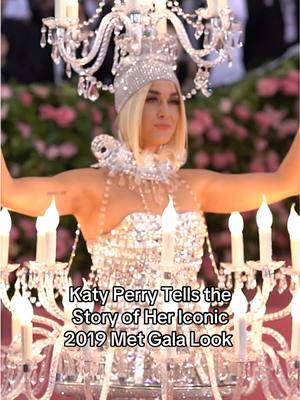 A post by @voguemagazine on TikTok caption: #KatyPerry in, arguably, two of the most iconic #MetGala looks to date. Jeremy Scott’s #Moschino had the honor of creating the two-look moment for the singer for the 2019 ‘Camp: Notes on Fashion’ exhibit. 