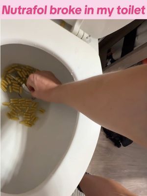 A post by @bethannebrice on TikTok caption: & yes I said ~period~ while I stood there staring at the toilet filled with my @nutrafol 😖😖😖