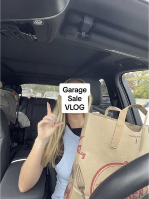 A post by @ellie_juengel on TikTok caption: We love garage sale season👚👖👜 #garagesalefinds #yardsale #garagesales #thrifted 
