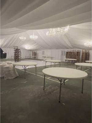A post by @lopezseventsrentalsllc on TikTok caption: 40x60’ Industrial tent  . #weddingathome #luxurydecor #backyardwedding 