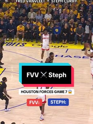 A post by @nba on TikTok caption: FVV & Steph Curry battle it out ⚔️🍿 @houstonrockets @warriors #NBA #Basketball #HoustonRockets #FresVanVleet #GoldenStateWarriors #StephCurry 