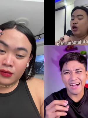 A post by @queendura07 on TikTok caption: #duet with @Justin Taller #justintallerreactions anong ayan lang ? #queendura👑 