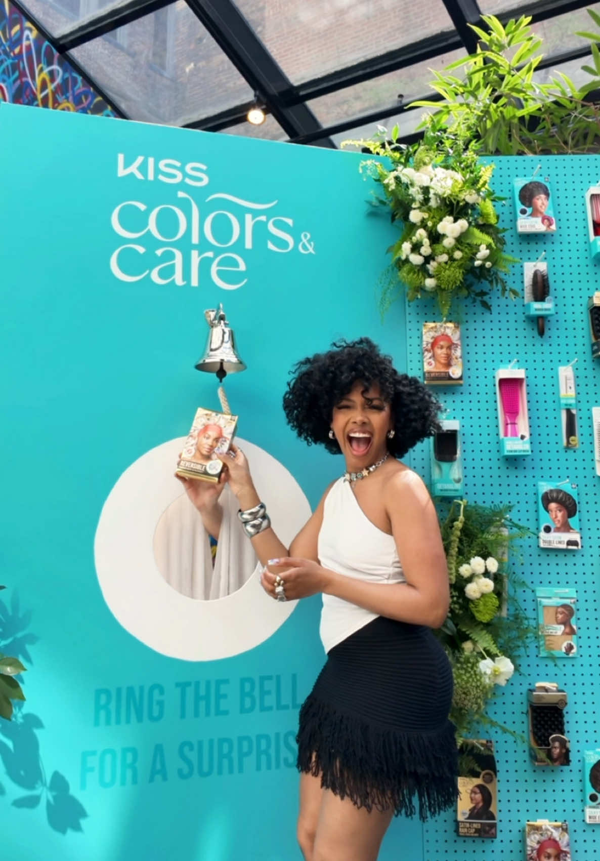 A post by @lelliessantiago on TikTok caption: Good vibes, good hair, and even better scalp care @colorsandcare did that with the Healthy Hair Fixation Trio. Obsessed is an understatement. #kissgardenofgrowth #masterclass #healthyhairfixationtrio 