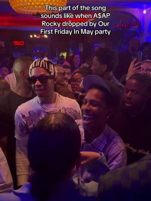 A post by @voguemagazine on TikTok caption: Yearning to relive the moment when A$AP Rocky made a surprise appearance at Vogue’s First Friday in May party last night in Harlem.