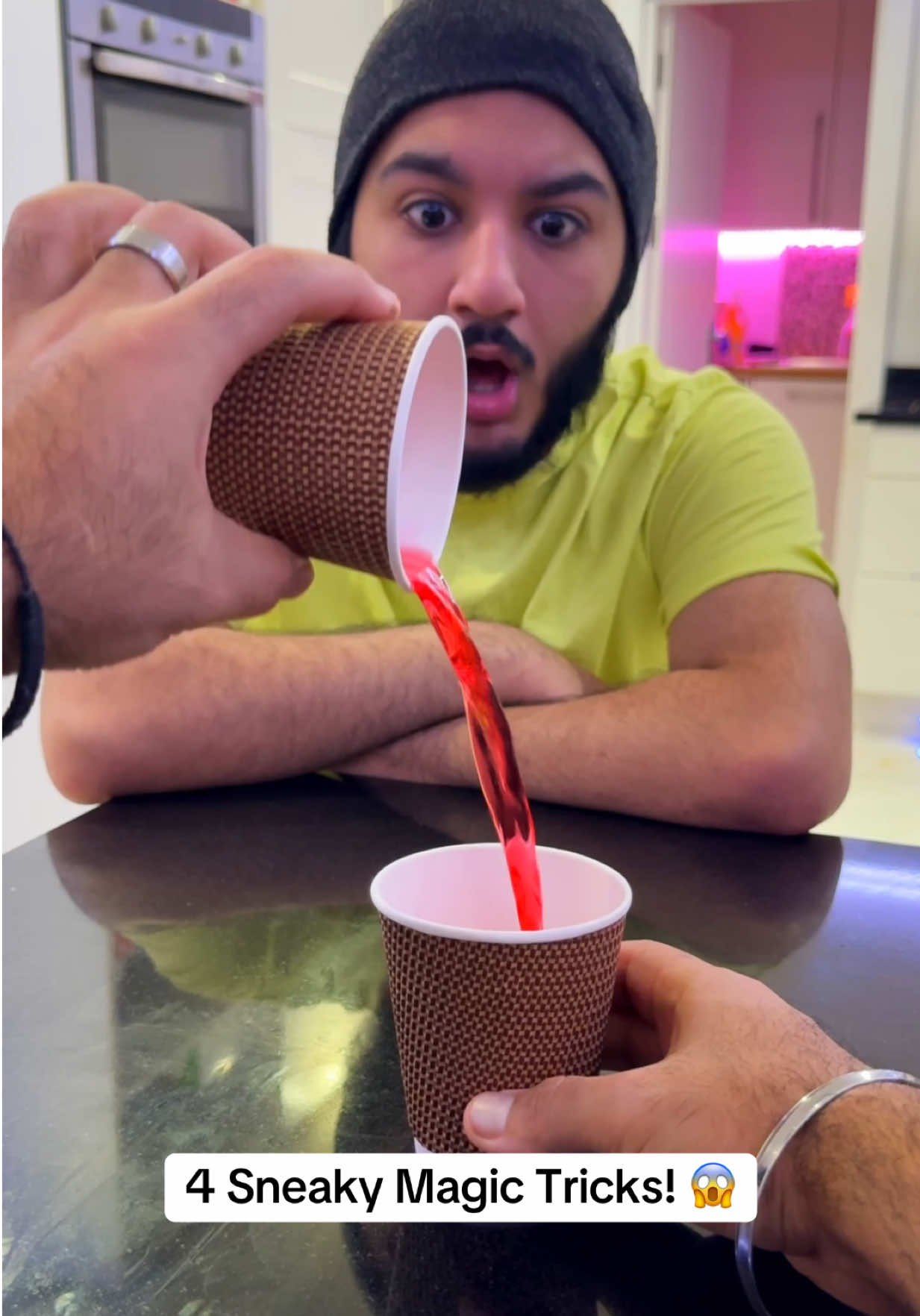 A post by @arshsoni on TikTok caption: 4 Sneaky Magic Tricks! (BTS) 😱🤯 Follow for more! ✨ #magic #trick #wow #how #viral #bts #exposed #genius 