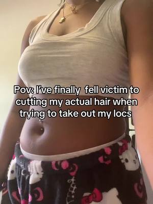 A post by @jissire_xarmen on TikTok caption: ☹️☹️Guys i’m done i’ve been getting locs for years and this the first time ive done this ☹️☹️🙁☹️☹️🙁🙁😡😡☹️ I used to legit make fun of people for managing to cut they hair cause it’s so easy and my dumb ahh did it  😡🙁🙁😡😡😡#mad #sad #endingit #endingitall😹 #baldheadhoshi #locs #fypシ #jissire_xarmen 