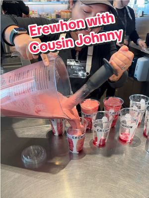 A post by @thelavelleshow on TikTok caption: Why did I bring him here?! 😂 #erewhon #erewhonmarket #cousinjohnny #Thelavelleshow 