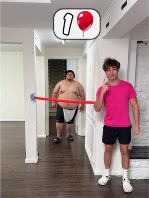 A post by @topperguild on TikTok caption: Can Balloons Stop a Sumo Wrestler?