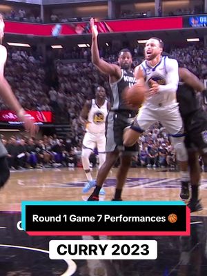 A post by @nba on TikTok caption: Some epic round 1 game 7 performances in years past 🔥 #NBA #NBAPlayoffs #Basketball 