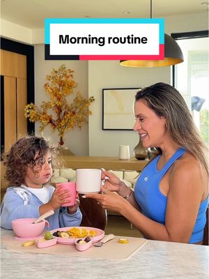 A post by @andreaespadatv on TikTok caption: Morning routine with my 2yr daughter. #mom #morningroutine #daughter #routine #fyp #family 