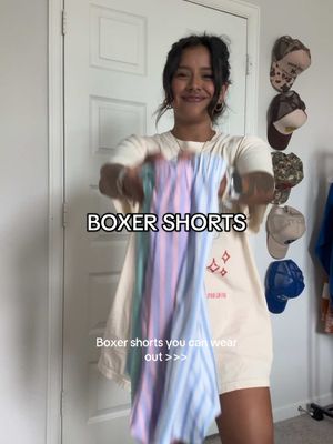 A post by @jassn26 on TikTok caption: Alright, do yall prefer boxer shorts or biker shorts?! This 3 pack boxer shorts are perfect!! I did size up to a large and it’s perfect!  #boxershortsummer #boxershortsoutfits #momootd #momstyle #momfashion #springfashion #momoutfit #OOTD #tiktokshop 