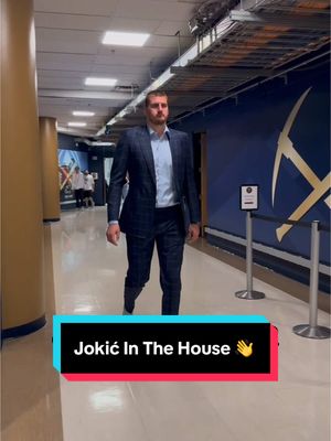 A post by @nba on TikTok caption: Jokić arrives suited up for game 7 👏 #NBA #Basketball #NikolaJokic #DenverNuggetd 