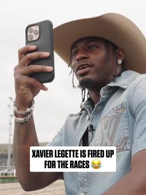 A post by @nfl on TikTok caption: like a kid in the candy store 😂 #xavierlegette #nfl #carolinapanthers #kentuckyderby 
