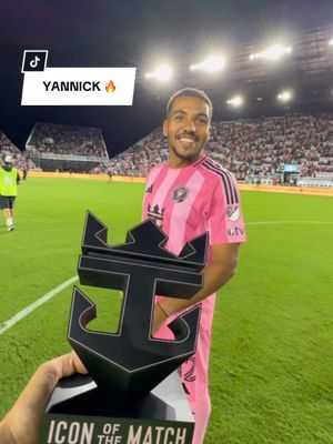 A post by @intermiamicf on TikTok caption: @Yannick.Bright with the #IconOfTheMatch performance 🔥🏆 #InterMiamiCF #MLS #Sportstok #LaFamiliaIMCF #Soccer #Futbol #IMCF 