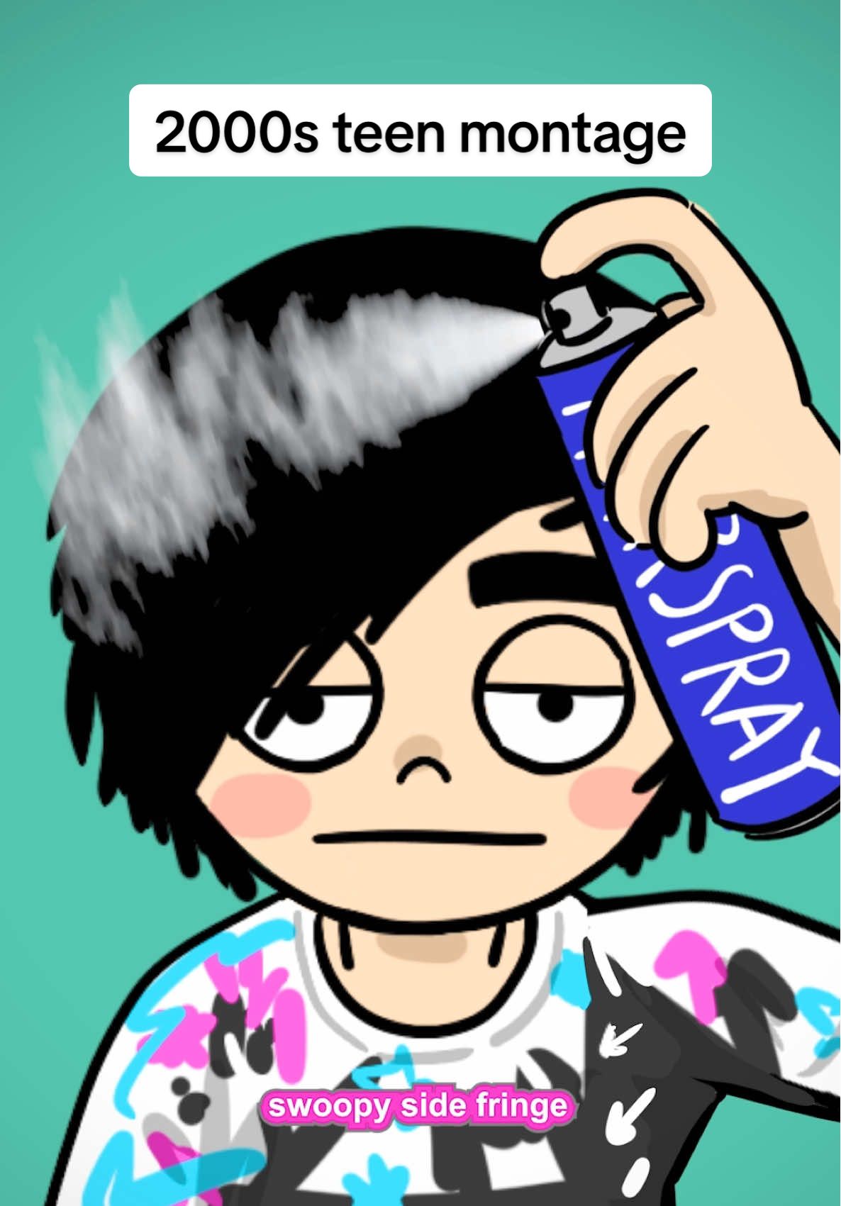 A post by @lewishancoxfilms on TikTok caption: Y2K teens animation compilation part 1! ^_^ #animation #cartoon #2000s #y2k #emo #millennial #fyp 