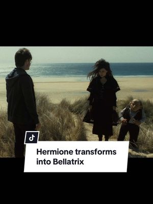 A post by @harrypotter on TikTok caption: psa: the usual answer to 'how do i look?' should NOT be 'hideous' #harrypotter #hermionegranger #bellatrixlestrange #movierecommendations