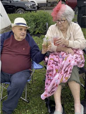 A post by @thejockandbelleshow on TikTok caption: These are memories we’ll never forget ❤️🐎 #grandparents #family #roadtrip #grandma #kentuckyderby #laugh #grandpa #caregiver #happy #memory 