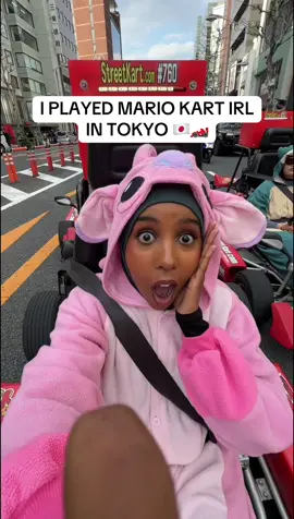 A post by @iconiccpinkk on TikTok caption: Mario Kart IRL crossed off the bucket list 🏎️✨🗼 #travel #japan #mariokart #tokyo #karting 