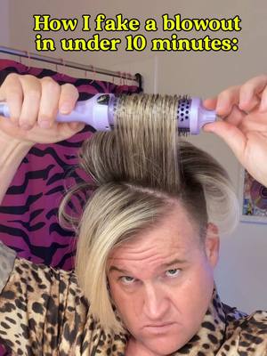A post by @jeremystoomuch on TikTok caption: 👀 Looking for an EASIER way to fake a salon blowout? A heated round brush on dry hair is one of the EASIEST WAYS to recreate that fresh-from-the-salon finish, and here’s exactly how I do it: ✨ Start with fully dry hair (air-dried or rough dried with a blow dryer) ✨ Detangle with a paddle or vent brush ✨ Add mousse or a volumizing spray to the roots if you want extra lift ✨ Use a heat-protectant hairspray on each section before styling (this is KEY for hold + smoothness + humidity blocking) ✨ Wrap the hair around the brush, hold for a few seconds, then release and let cool in place. Clip the sections up to cool for even MORE bounce and hold! It gives you that soft volume, flipped ends, and SMOOTH polished finish without needing a full blowout. Perfect for second-day hair or when you’re short on time but still want to look like you just walked out of the salon 😉  SAVE this video and share with your bestie!!!! #blowout #blowoututorial #shorthairstyles #easyhairstyles #hairtutorial #amazon #smoothhair #frizzyhair #bouncyhair 