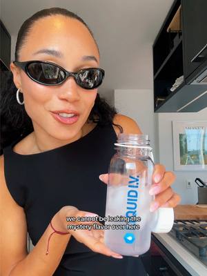 A post by @mylifeaseva on TikTok caption: Can you guess the new mystery flavor? 👀☀️🏎️ @Liquid I.V. #LiquidIVPartner #DecodeTheDrop 
