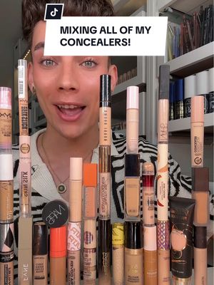 A post by @lucasrodgerss on TikTok caption: MIXING TOGETHER ALL OF MY CONCEALERSS! 👀 this is crazyyy… #makeup #beauty #fyp #viral #concealer #makeupchallenge 