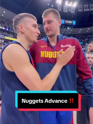 A post by @nba on TikTok caption: The Nuggets advance to round 2️⃣ ‼️ #NBA #Basketball #NBAPlayoffs  #DenverNuggets 