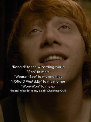 A post by @harrypotter on TikTok caption: but who is ron to himself? that's the real question #harrypotter #movierecommendations #nicknames