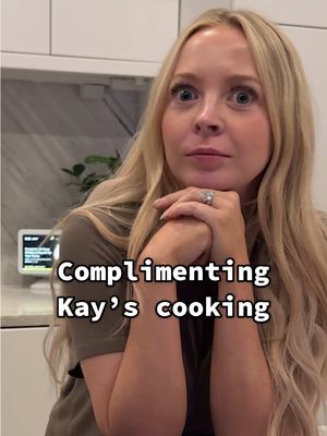 A post by @kayandtayofficial on TikTok caption: Kay’s reaction to me trying the recipe was PRECIOUS! 🥹❤️ backstory ::: Kay, Ellie, and I have caught something. It seems to have affected me worse than Kay and Ellie, but you guys were saying that it might be because it’s a special cold that affects men worse! It’s called a man cold or something. I haven’t actually googled it yet, but that could be what it is! So kay decided that she was going to make us a viral recipe! She had seen it online, and wanted to make it for me and Ellie so that we would feel better! It was a special creamy chicken noodle soup, and she was so excited to cook it. I love when she cooks because she’s so passionate about making sure that it comes out perfectly! At the end, I told her how good it was, and she was so excited to hear my compliments! 😂 I think that might be her biggest love language! Compliments about her cooking skills… 😂 #kayandtayofficial #couples #relationships #pregnant #postpartum 