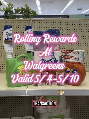 A post by @kouponingwithkristy on TikTok caption: Rolling Rewards at Walgreens! Valid until 5/10! #couponcommunity #couponing #coupon #couponfamily #walgreens #walgreenscouponing #walgreenscouponer #walgreensdeals #walgreenscouponers #save #savemoney #deals #learntocoupon 