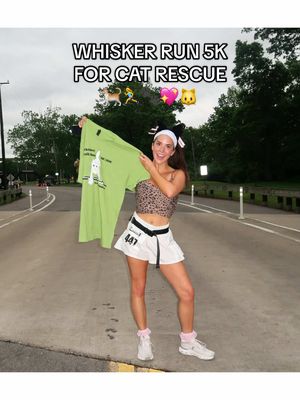 A post by @queenofgettingbanned on TikTok caption: GUYS!! I ran a 5k for a local cat rescue (@True Rescue) show them love anyway you can💕🐈🐱🐈‍⬛  today was day 10 of my running streak too.. could this have lined up anymore PURRFECT?! Finished in 28:43 🏃‍♀️💨 #beginnerrunner #5k #catrescue #runningmotivation #runningvlog #vlog 