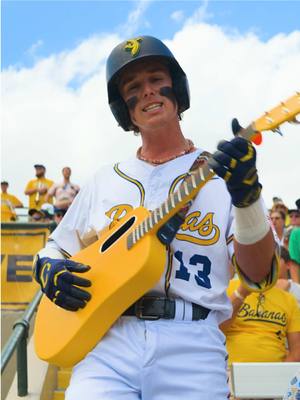A post by @thesavbananas on TikTok caption: @Kaleb Cohen with the bop of the summer 🤩 @Dalton Mauldin  #savannahbananas #eastcoast #summer #eastcoastsummer #NewMusic #musicvideo #baseballboys #viralvideo #trendingaudio #trend 