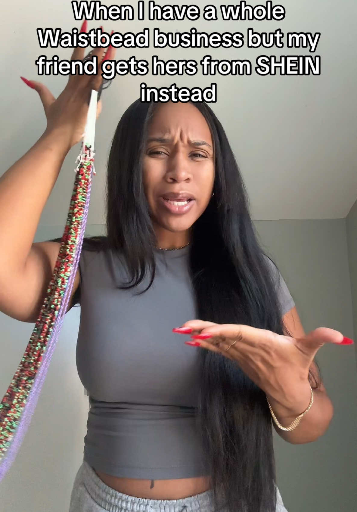 A post by @rainewaistbeads on TikTok caption: The NERVE #RaineWaistbeads #waistbeads #CustomWaistbeads #foryou #truelife 