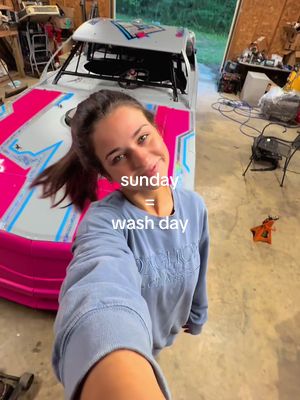 A post by @maicyrenee on TikTok caption: proud of myself for my trailer pulling skills these days🤪🤣 #foryou #vlog #dirttrackracing 