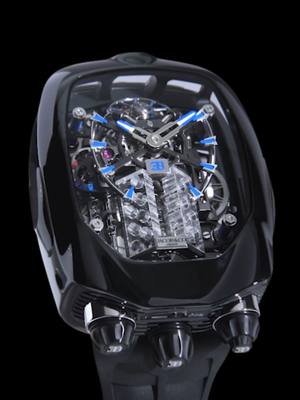 A post by @jacobandco on TikTok caption: Engine roaring. Mind focused. Wrist? Jacob & Co. Bugatti Chiron Tourbillon. @canelo is ready. #inspiredbytheimpossible #JacobAndCo #bugatti