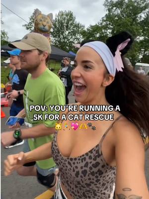 A post by @queenofgettingbanned on TikTok caption: the PURRFECT 5K for me! 🥹🐈‍⬛ 