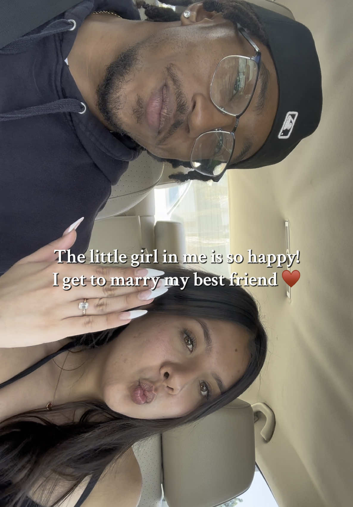 A post by @brianarxdriguez on TikTok caption: Keep your crush alive with your partner! I literally feel like my inner child the way I crush on this man every single day!!  This video was the day after he proposed 🥹