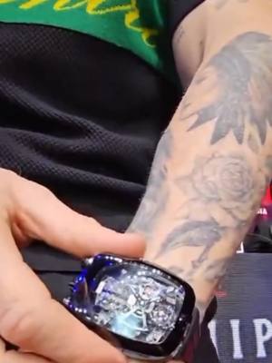 A post by @jacobandco on TikTok caption: Victory hits different when you’re wearing a Bugatti on your wrist. Congrats @canelo  #inspiredbytheimpossible #JacobAndCo #bugatti #canelo