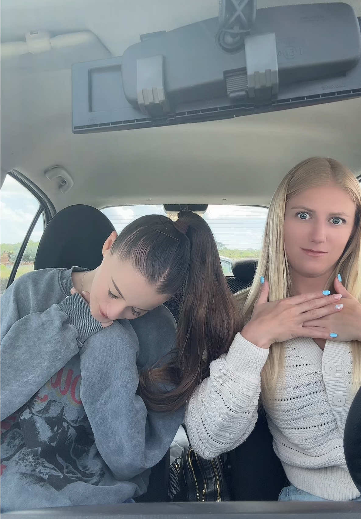 A post by @hollyh on TikTok caption: tried to make my sister do it 🤣 @Meg 
