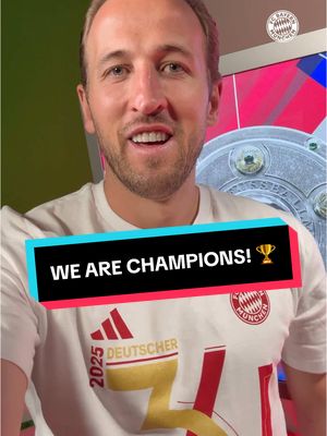 A post by @fcbayern on TikTok caption: 𝗖𝗛𝗔𝗠𝗣𝗜𝗢𝗡 @Harry Kane has a message for all of you! 🏆❤️ #MiaSanMeister