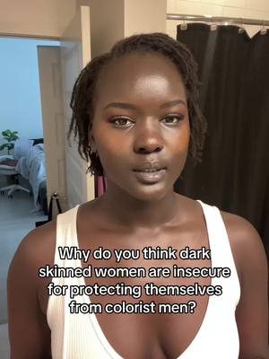 A post by @missslado on TikTok caption: Let’s really get down to WHY insecurity is your first thought when we know colorism is REAL??? #colorism #darkskinwomen #poptheballoon 